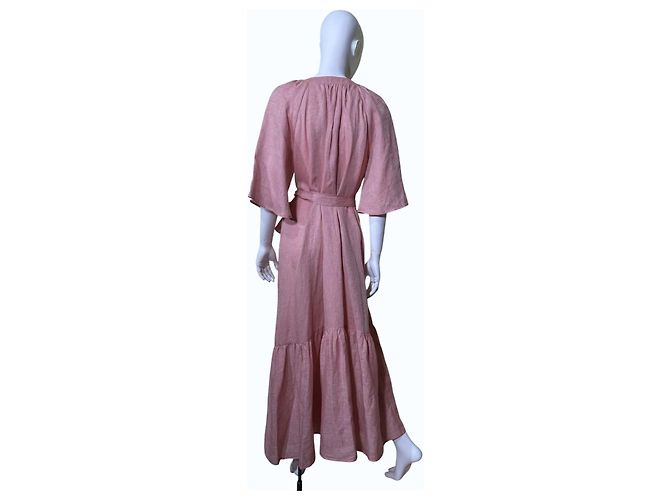 Vestido de lino Eres Audacieuse Rosa Gourmand - vista 4