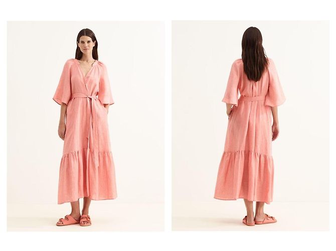 Vestido de lino Eres Audacieuse Rosa Gourmand - vista 5