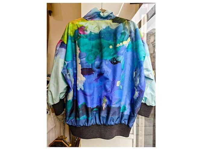 Tsumori Chisato Giacca bomber stampata multicolore Nero Bianco Blu Verde - vista 2