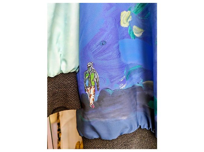 Tsumori Chisato Giacca bomber stampata multicolore Nero Bianco Blu Verde - vista 3