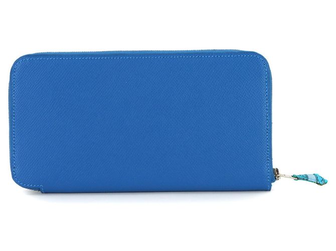 Billetera redonda larga Azap de seda Hermès Azul - vista 3