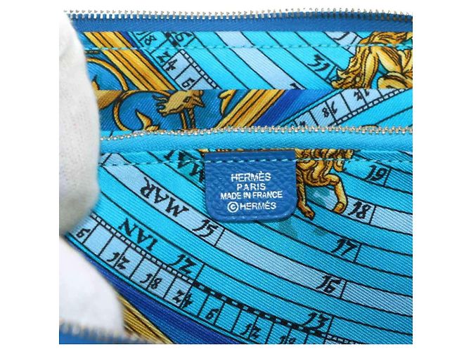 Billetera redonda larga Azap de seda Hermès Azul - vista 8