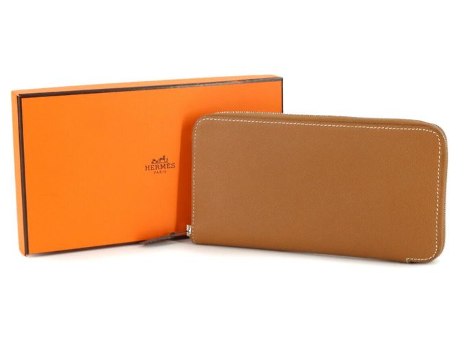 Billetera redonda larga Azap de seda Hermès Castaño - vista 2