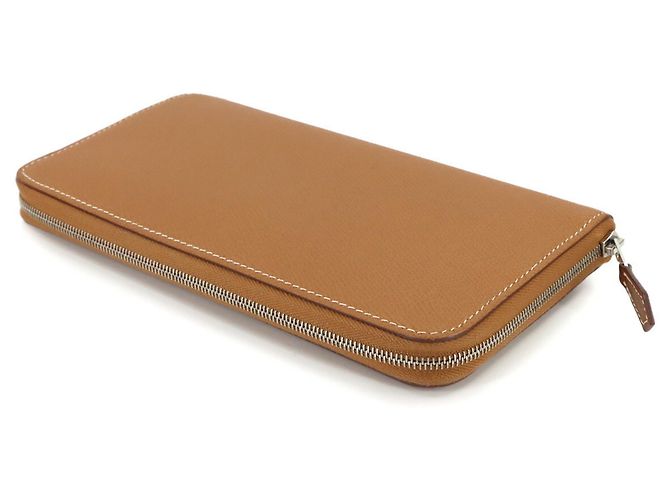 Billetera redonda larga Azap de seda Hermès Castaño - vista 4