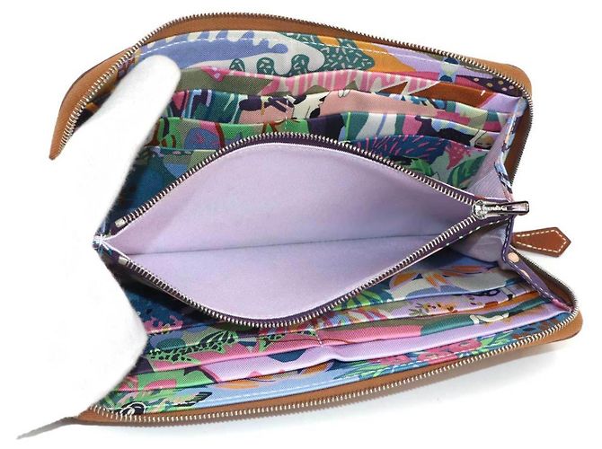 Billetera redonda larga Azap de seda Hermès Castaño - vista 7