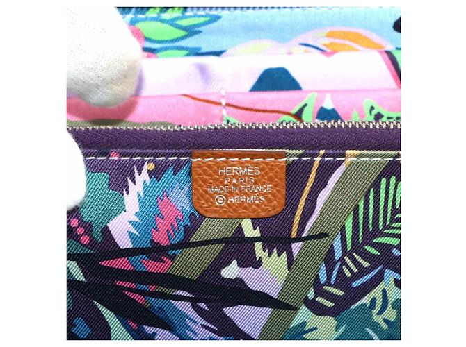 Billetera redonda larga Azap de seda Hermès Castaño - vista 8