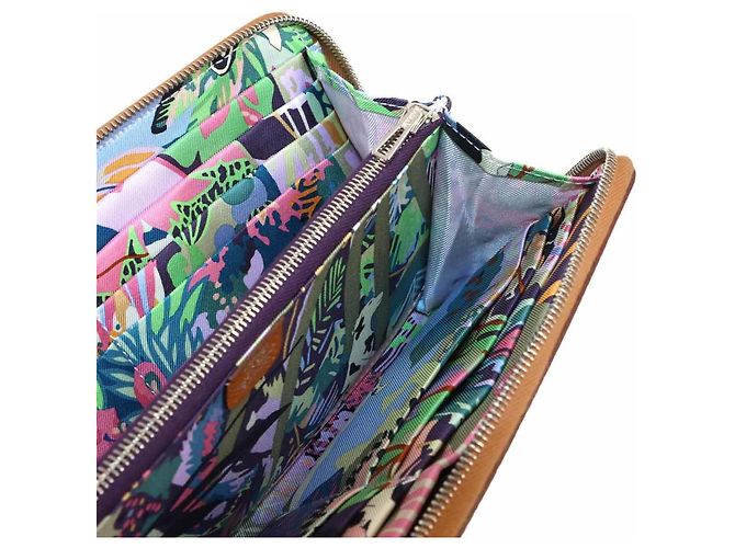 Billetera redonda larga Azap de seda Hermès Castaño - vista 9