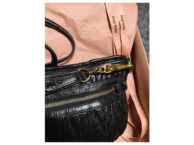 Borsa a Spalla Matelassé Miu Miu Nero - vista 4