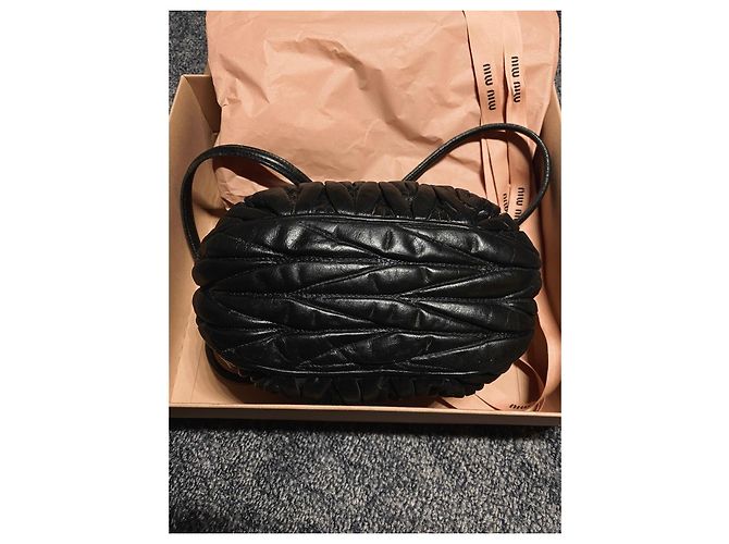 Borsa a Spalla Matelassé Miu Miu Nero - vista 5