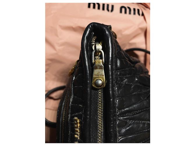 Borsa a Spalla Matelassé Miu Miu Nero - vista 7