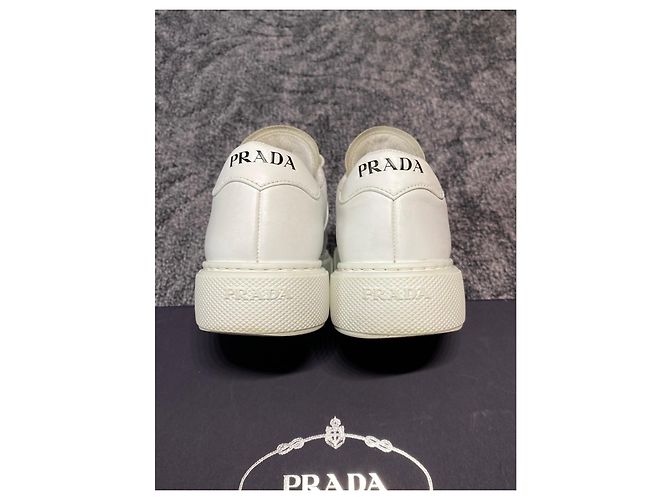 Sneakers in pelle bianca Prada Bianco - vista 5