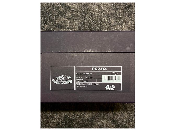 Sneakers in pelle bianca Prada Bianco - vista 8
