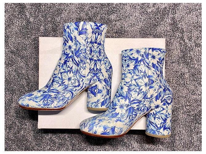 Autre Marque Botines Tabi Maison Margiela Blanco Azul - vista 2