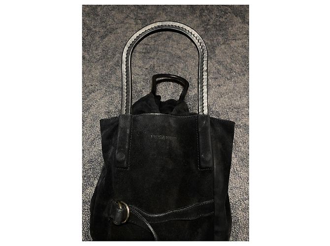 Vintage Wildleder-Handtasche Jil Sander Schwarz - Ansicht 2