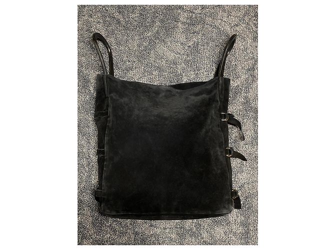 Vintage Wildleder-Handtasche Jil Sander Schwarz - Ansicht 3