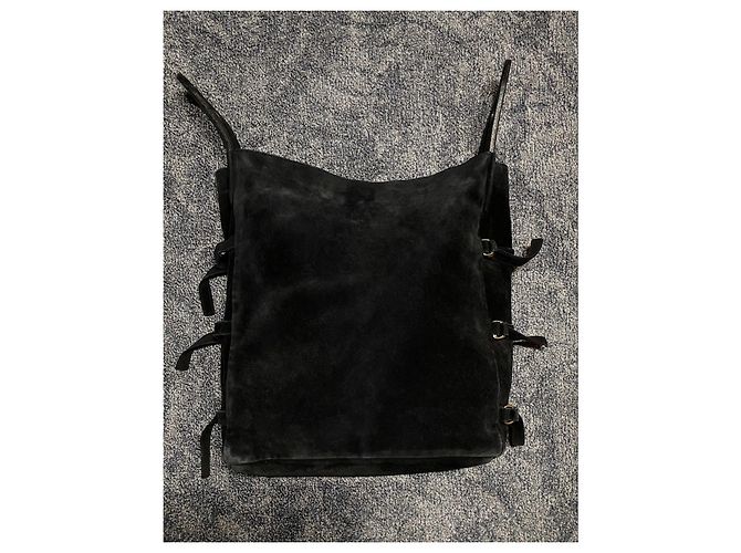 Vintage Wildleder-Handtasche Jil Sander Schwarz - Ansicht 4