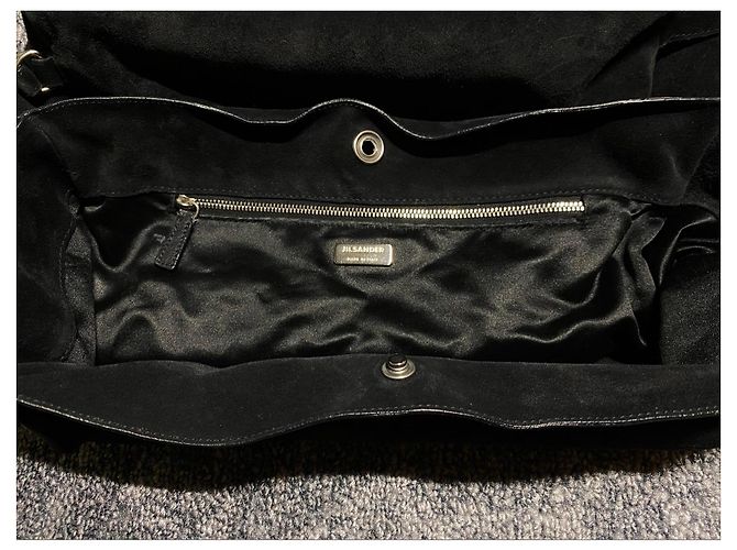 Vintage Wildleder-Handtasche Jil Sander Schwarz - Ansicht 6