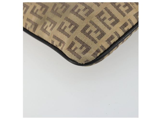 FENDI Zucchino Canvas Schultertasche Beige Silber Auth ka4113 - Ansicht 14