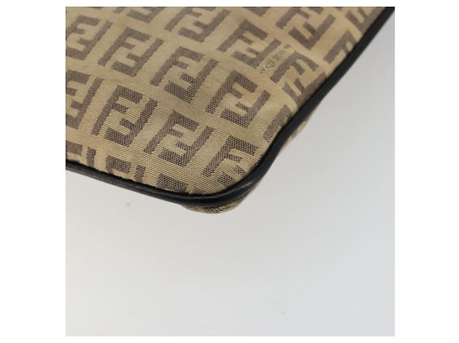 FENDI Zucchino Canvas Schultertasche Beige Silber Auth ka4113 - Ansicht 15