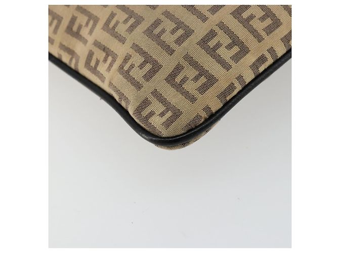 FENDI Zucchino Canvas Schultertasche Beige Silber Auth ka4113 - Ansicht 16