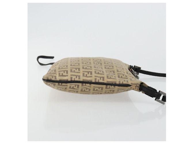 FENDI Zucchino Canvas Schultertasche Beige Silber Auth ka4113 - Ansicht 3