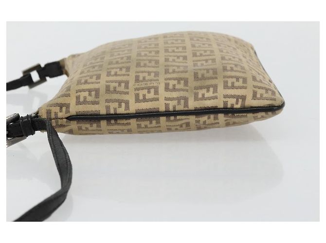 FENDI Zucchino Canvas Schultertasche Beige Silber Auth ka4113 - Ansicht 4