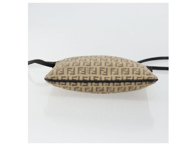 FENDI Zucchino Canvas Schultertasche Beige Silber Auth ka4113 - Ansicht 5