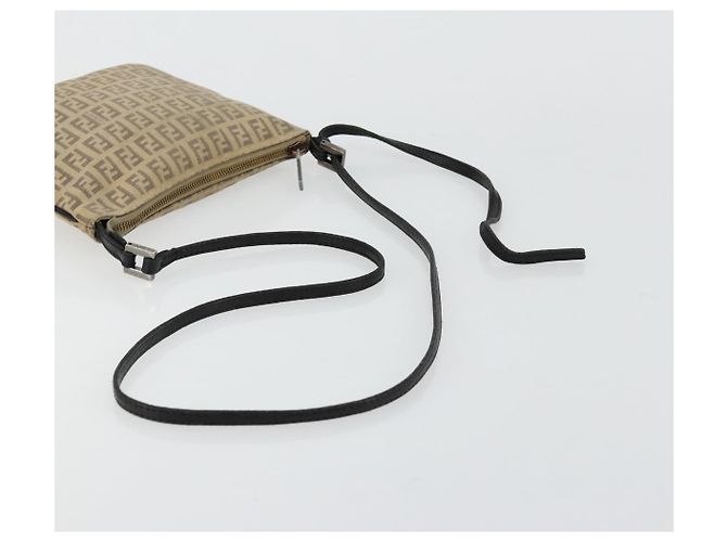 FENDI Zucchino Canvas Schultertasche Beige Silber Auth ka4113 - Ansicht 7