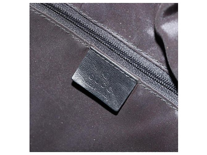Borsa a Spalla Gucci Bamboo in Nylon Nero Argento 001 1577 Auth bs34590 - vista 10