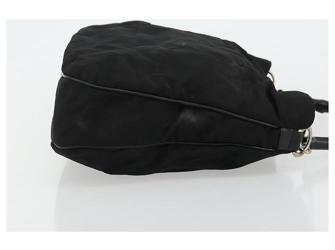 Borsa a Spalla Gucci Bamboo in Nylon Nero Argento 001 1577 Auth bs34590 - vista 3