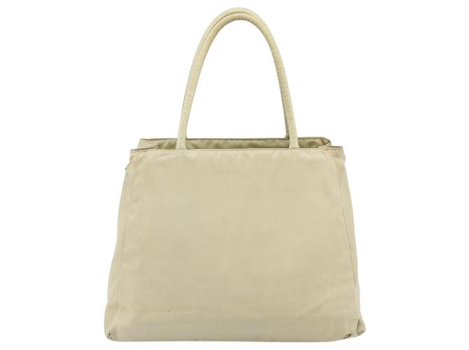 PRADA Borsa a mano in nylon avorio argento autentica bs34653 Crudo - vista 2