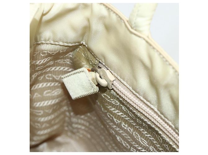 PRADA Borsa a mano in nylon avorio argento autentica bs34653 Crudo - vista 20