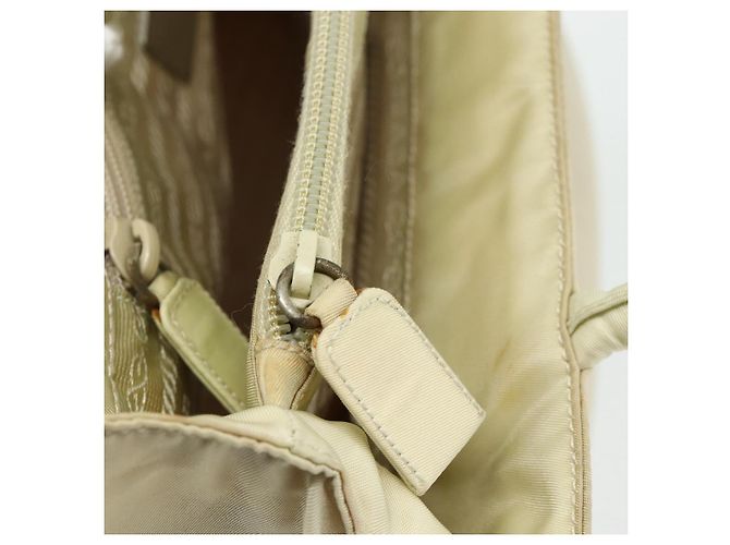 PRADA Borsa a mano in nylon avorio argento autentica bs34653 Crudo - vista 22