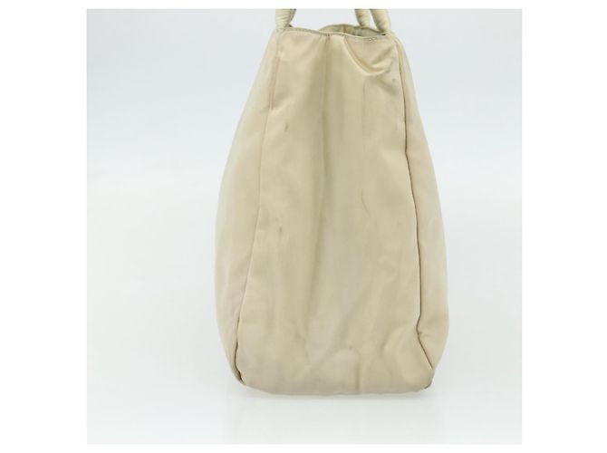 PRADA Borsa a mano in nylon avorio argento autentica bs34653 Crudo - vista 4