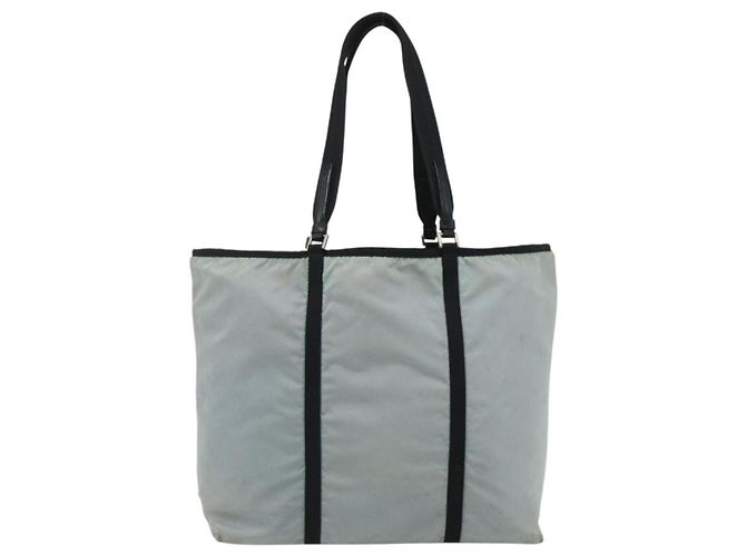PRADA Alte Tote Tasche Nylon Hellblau Silber Auth am11438 - Ansicht 13