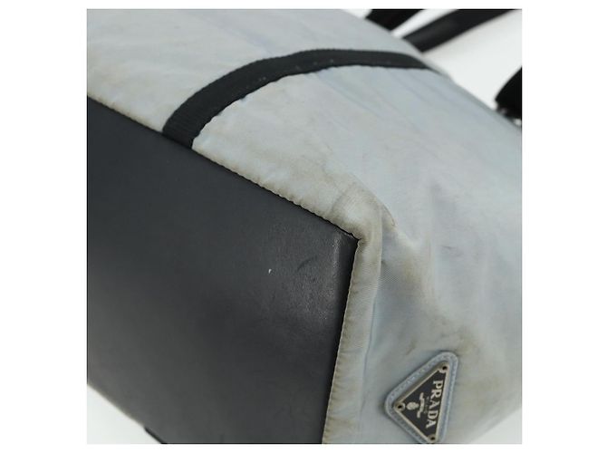 PRADA Alte Tote Tasche Nylon Hellblau Silber Auth am11438 - Ansicht 15