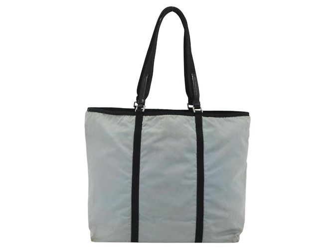 PRADA Alte Tote Tasche Nylon Hellblau Silber Auth am11438 - Ansicht 2