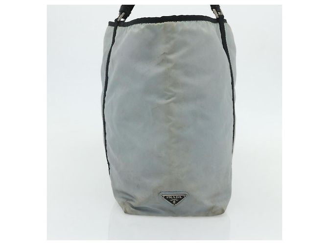 PRADA Alte Tote Tasche Nylon Hellblau Silber Auth am11438 - Ansicht 3