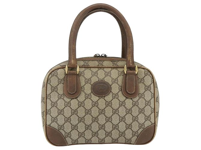 Gucci Borsa a mano GG Supreme in PVC beige e oro 000 58 0090 Auth 175308 D'oro - vista 13