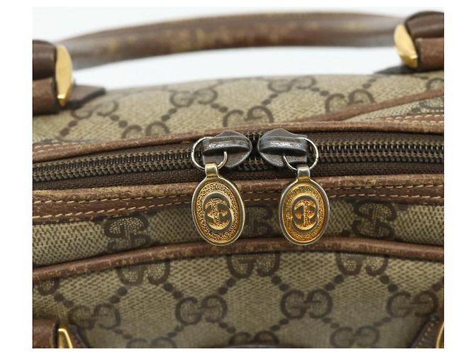 Gucci Borsa a mano GG Supreme in PVC beige e oro 000 58 0090 Auth 175308 D'oro - vista 17