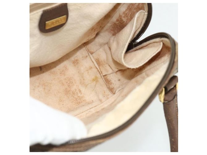Gucci Borsa a mano GG Supreme in PVC beige e oro 000 58 0090 Auth 175308 D'oro - vista 19