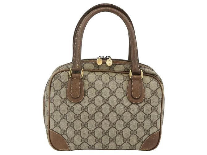 Gucci Borsa a mano GG Supreme in PVC beige e oro 000 58 0090 Auth 175308 D'oro - vista 2
