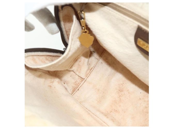 Gucci Borsa a mano GG Supreme in PVC beige e oro 000 58 0090 Auth 175308 D'oro - vista 20