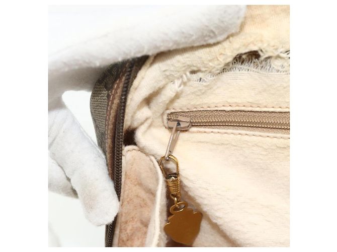 Gucci Borsa a mano GG Supreme in PVC beige e oro 000 58 0090 Auth 175308 D'oro - vista 21