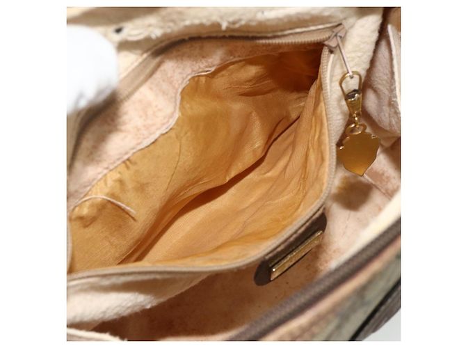 Gucci Borsa a mano GG Supreme in PVC beige e oro 000 58 0090 Auth 175308 D'oro - vista 22