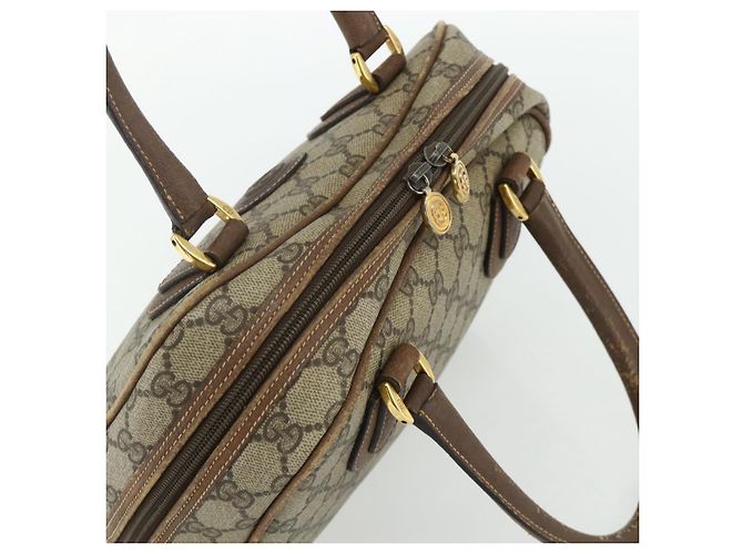 Gucci Borsa a mano GG Supreme in PVC beige e oro 000 58 0090 Auth 175308 D'oro - vista 6