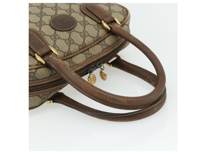 Gucci Borsa a mano GG Supreme in PVC beige e oro 000 58 0090 Auth 175308 D'oro - vista 7