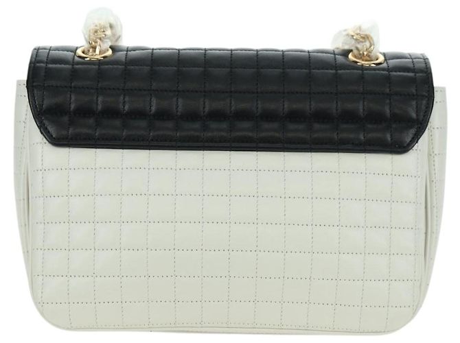 Céline Bolso de hombro Celine C Medium de cuero negro y dorado Auth mr2314SAV - vista 2