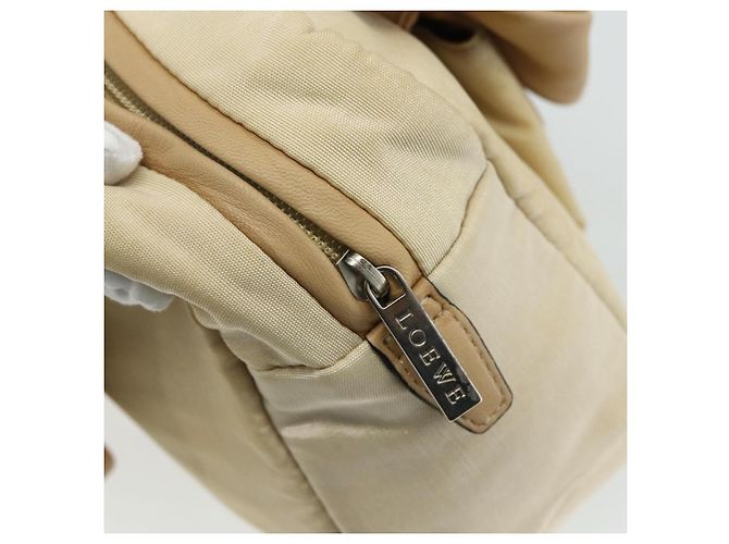 Borsa a Mano LOEWE in Pelle Beige Argento Auth ka4107 - vista 10