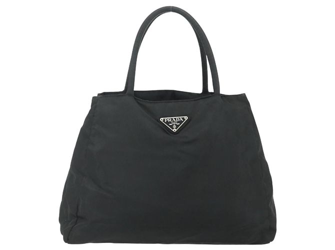 PRADA Borsa a mano in nylon nero argento Auth bs34642 - vista 13